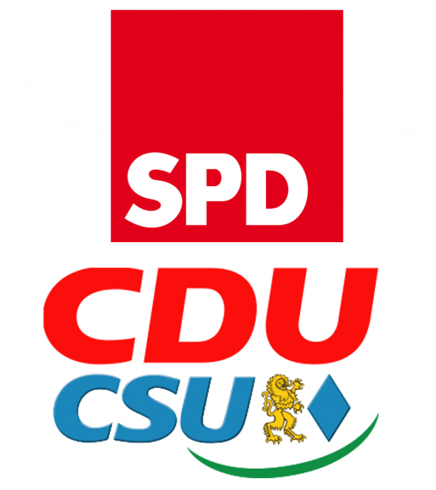 The conservative CDU/CSU alliance and the SPD have governed Germany since 2013. Source:CLEW