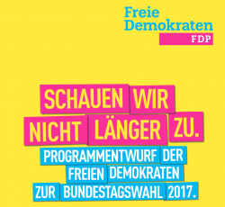Cover of the Free Democrats' preliminary programme for the 2017 German parliamentary elections - Source / FDP