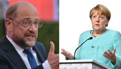 SPD candidate Martin Schulz and German Chancellor Angela Merkel. Source - Pixabay 2017. 