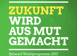 Cover of the preliminary campaign programme for the federal elections 2017 by Green Party. Source - Green Party 2017.