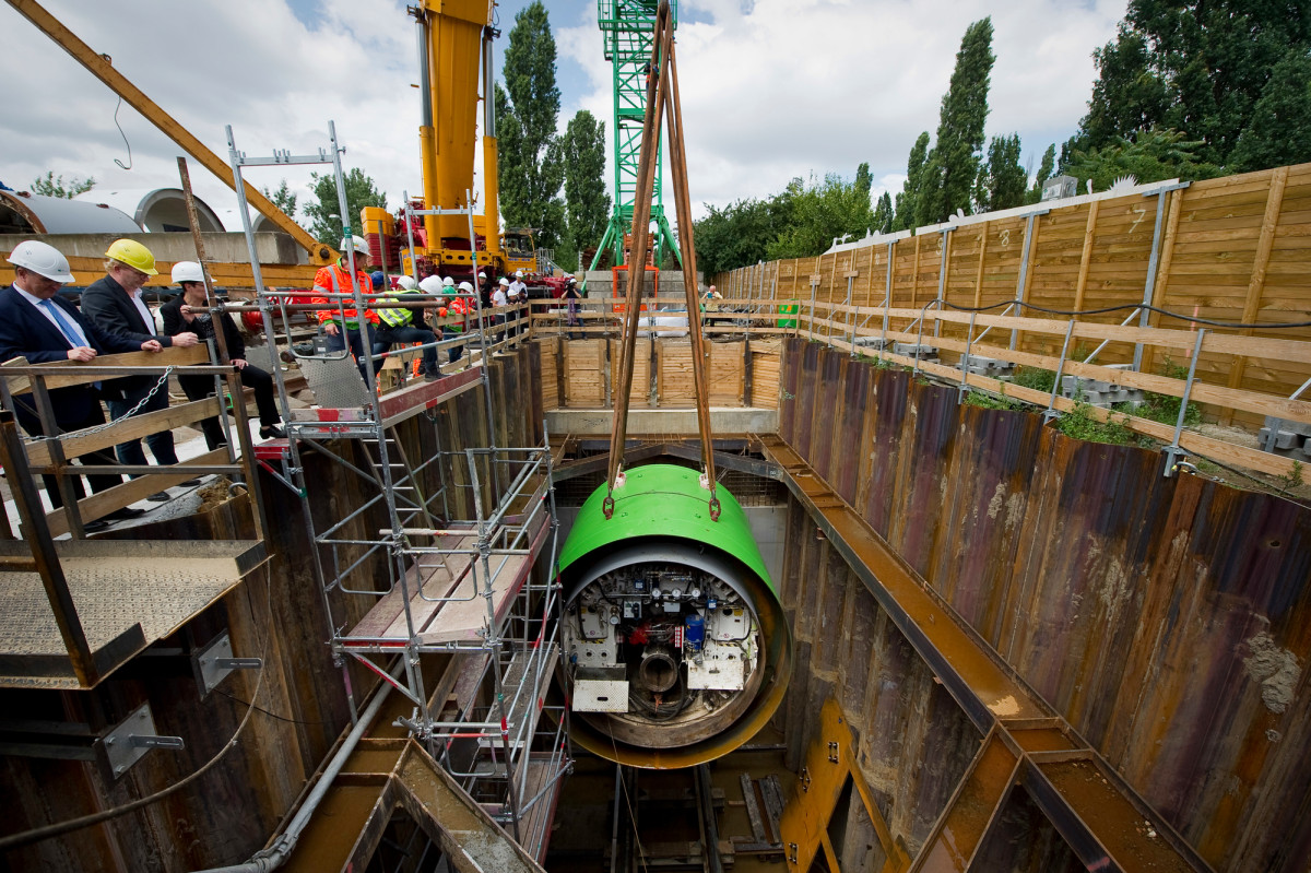 The storage sewer in Berlin's Mauerpark will fill with water in the event of heavy rainfall to prevent overflows into local waterways. Photo: Berliner Wasserbetriebe. 