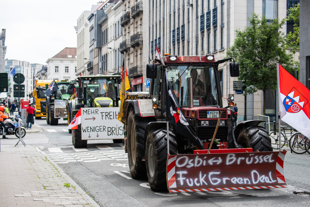 Photo shows tractors at farmers protests in Brussels, Belgium in 2024. Photo: European Union.