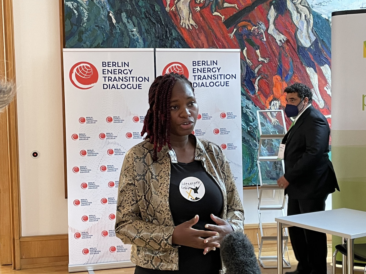 Fridays for Future Uganda founder and organizer Hilda Nakabuye at Berlin Energy Transition Dialogue 2022. Photo: CLEW/Gordon.