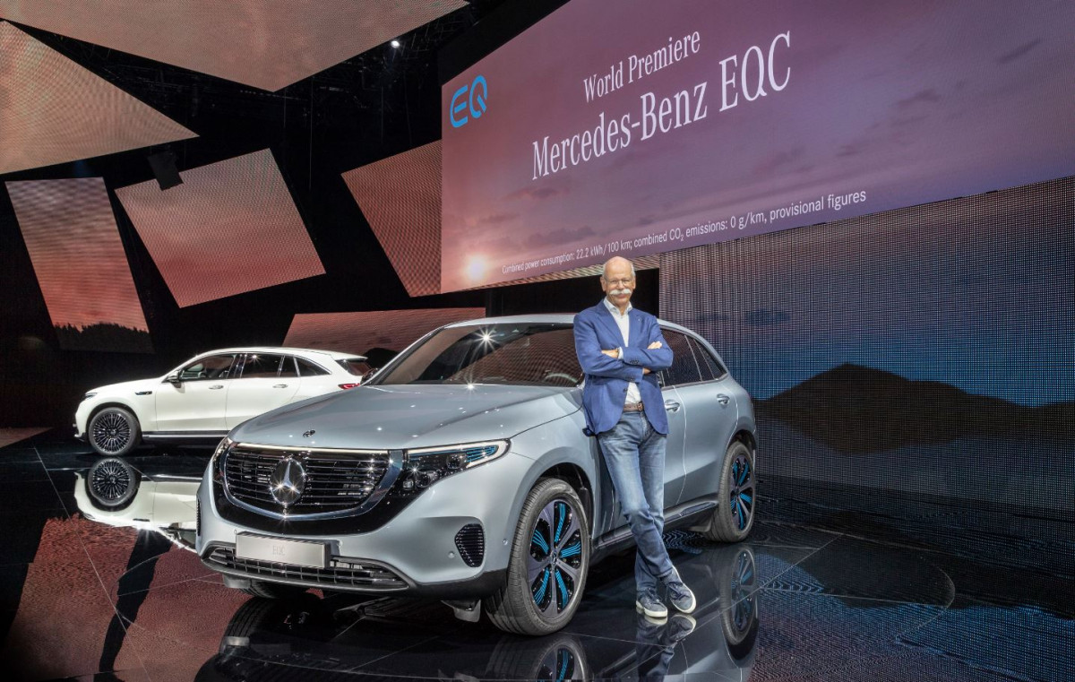 Daimler CEO Zetsche presents the EQC in Stockholm in September 2018. Photo Daimler