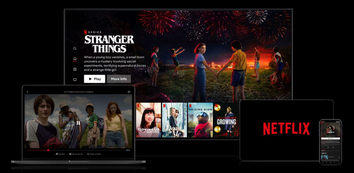 Whichever device is used to watch Netflix - they all use electricity. Image by Netflix